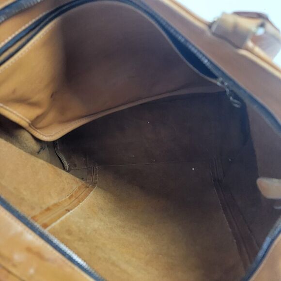 Vintage 90s Coach Leather Tote Bag Purse Brown Leather Carryall - Picture 15 of 16